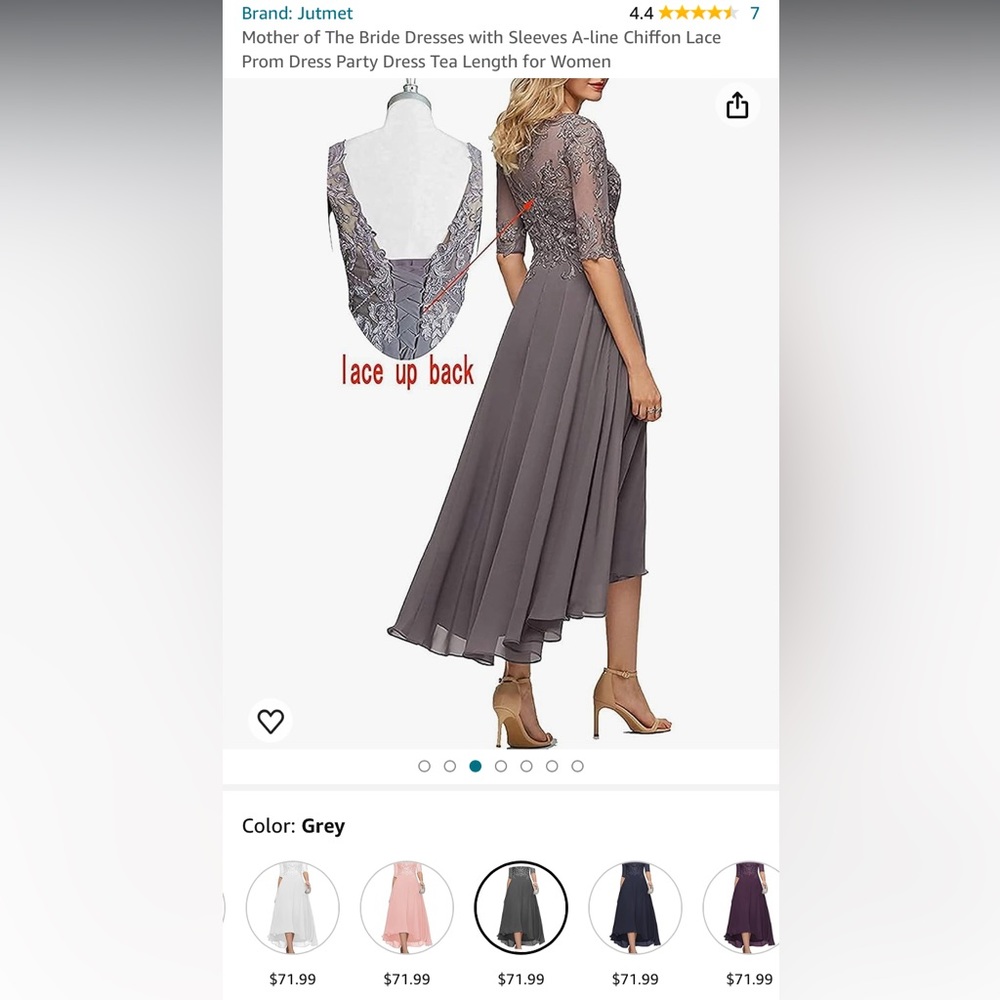 Mother of the Bride dress in grey, size 14